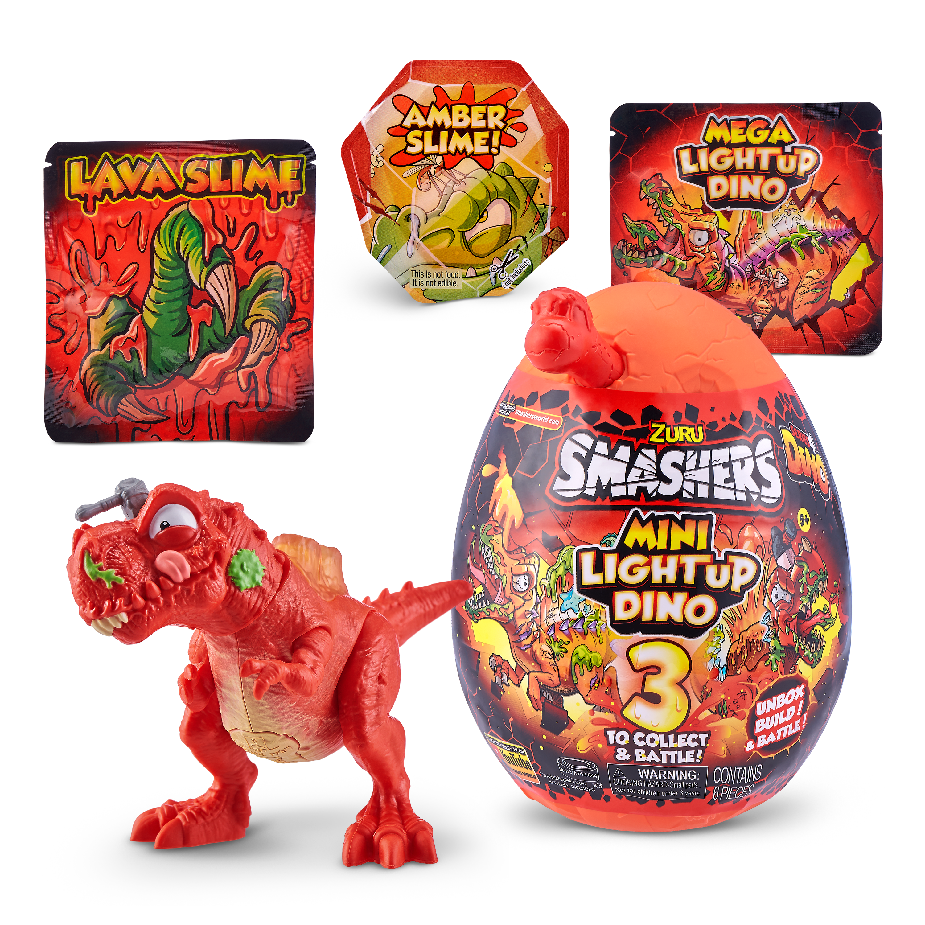 Игровой набор  Smashers Mega Lava малое яйцо с сюрпризом со световыми эффектами 10 сюрпризов— магазин-салютов.рус